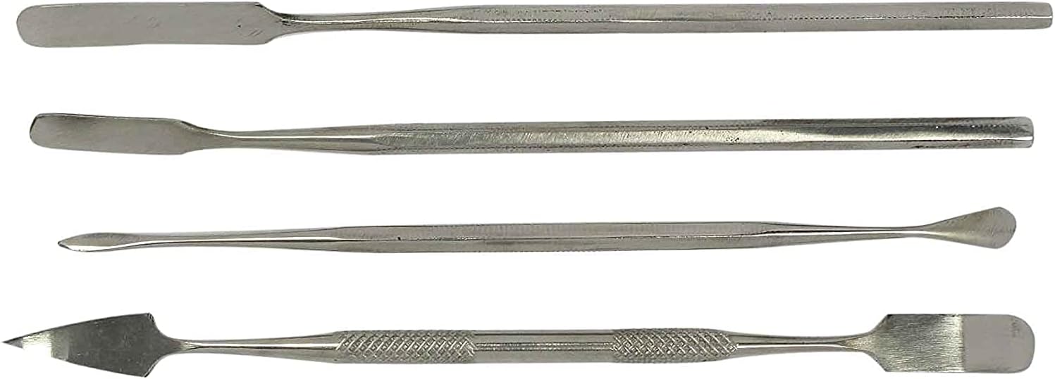 4-Piece Spatula Set for working with small parts, electronics, clay, wax, mold making, jewelry making, and detailed projects.