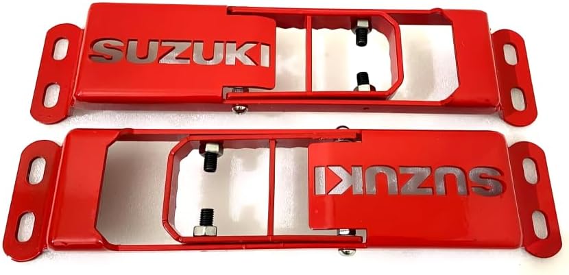 TAURISH Door Hinge Step Foot Peg Metal Foldable 2 Set Red & Black Suzuki Samurai Sierra