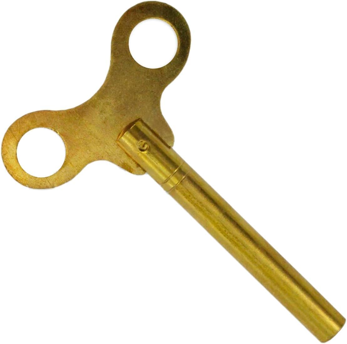 TAURISH Extra Long Brass Universal Clock Winding Key for Antique Vintage Clocks - Key for Mechanical Clock (Key No. 6-3.75mm I.D.)