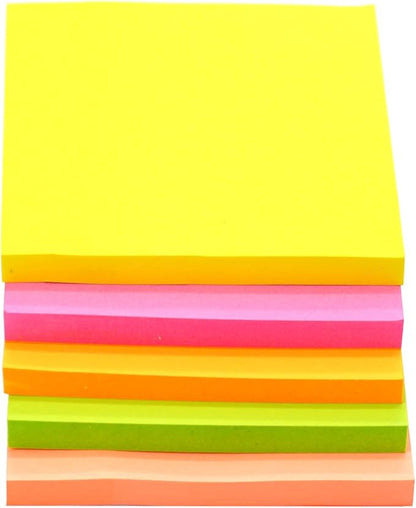 Sticky Note Pack of 5 Colors 3x3 Inch Self-Adhesive Notes 400 Sheets for Home Office School Organization and Planning