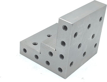 Caste Iron 100 mm/ 4" Stepped Angle Plate for Milling Machine Lathe Engineering Work-holding Tools-Tapped Drills