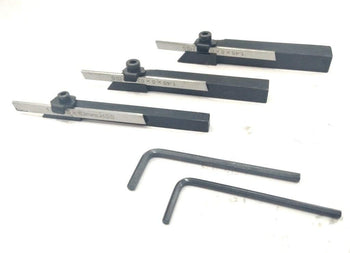 TAURISH Set of 3 Mini Lathe Cut off Parting Tool Holders 6,8 & 10 mm Shanks with HSS Blades