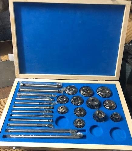 Valve Seat & Face Cutter Set/Kit - 12 Pcs Set for Vintage Cars & Bikes in Wooden Box