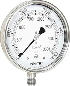 High Pressure Gauge Dual Scale 0-3500 BAR /0-50000 PSI Ideal for Common Rail New