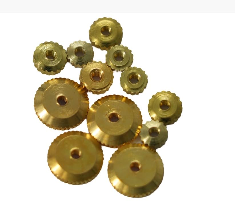 Clock Hand Nut Assortment 12 Pieces Brass Set for Hermle American Grandfather Wall Mantel Clocks Hand Nut Outer Dia-5, 6, 10mm