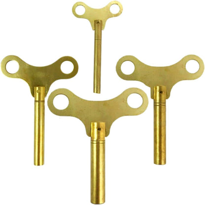 TAURISH Extra Long Brass Universal Clock Winding Key for Antique Vintage Clocks - Key for Mechanical Clock (Key No. 6-3.75mm I.D.)