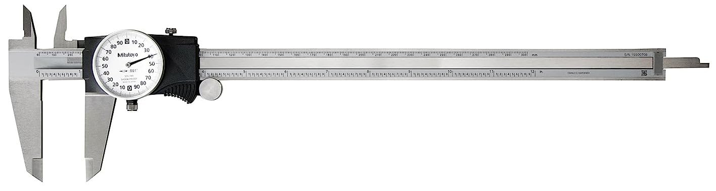 Mitutoyo 505-749 Dial Caliper, 0.2" per Rev, 0-12" Range, 0.001" Accuracy