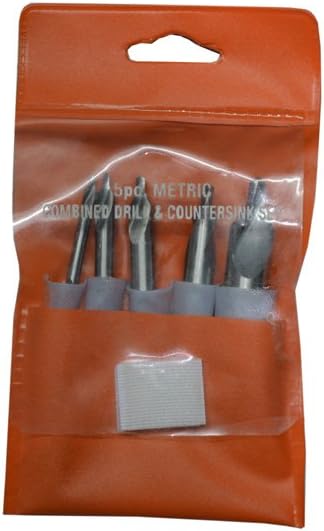 5 Piece HSS 60 Degree Combined Lathe Mill Center Drill Bit Countersink Bit Set Tool HSS M2 - Pouch Packed # 1,2 3,4,5