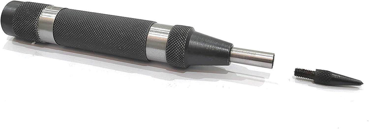 A.D. International Automatic Center Punch with Replaceable Hardened Steel Tip ((Heavy Duty))