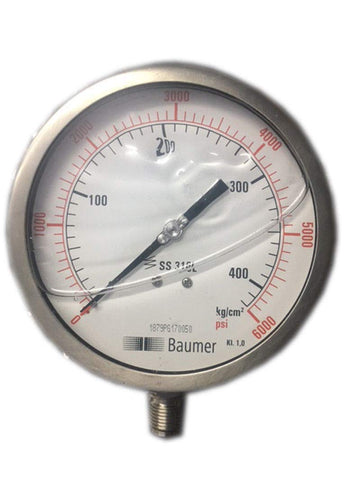 Pressure Gauge Dual Scale 0-400 BAR / 0-6000 PSI Ideal for Common Rail New