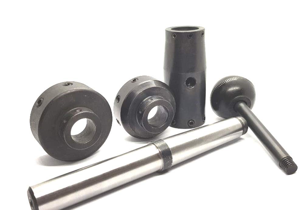 Factory Lathe Tailstock Floating Die Holder Set MT-2 - Multiple Die Holder for Threading in INCHES Round Dies