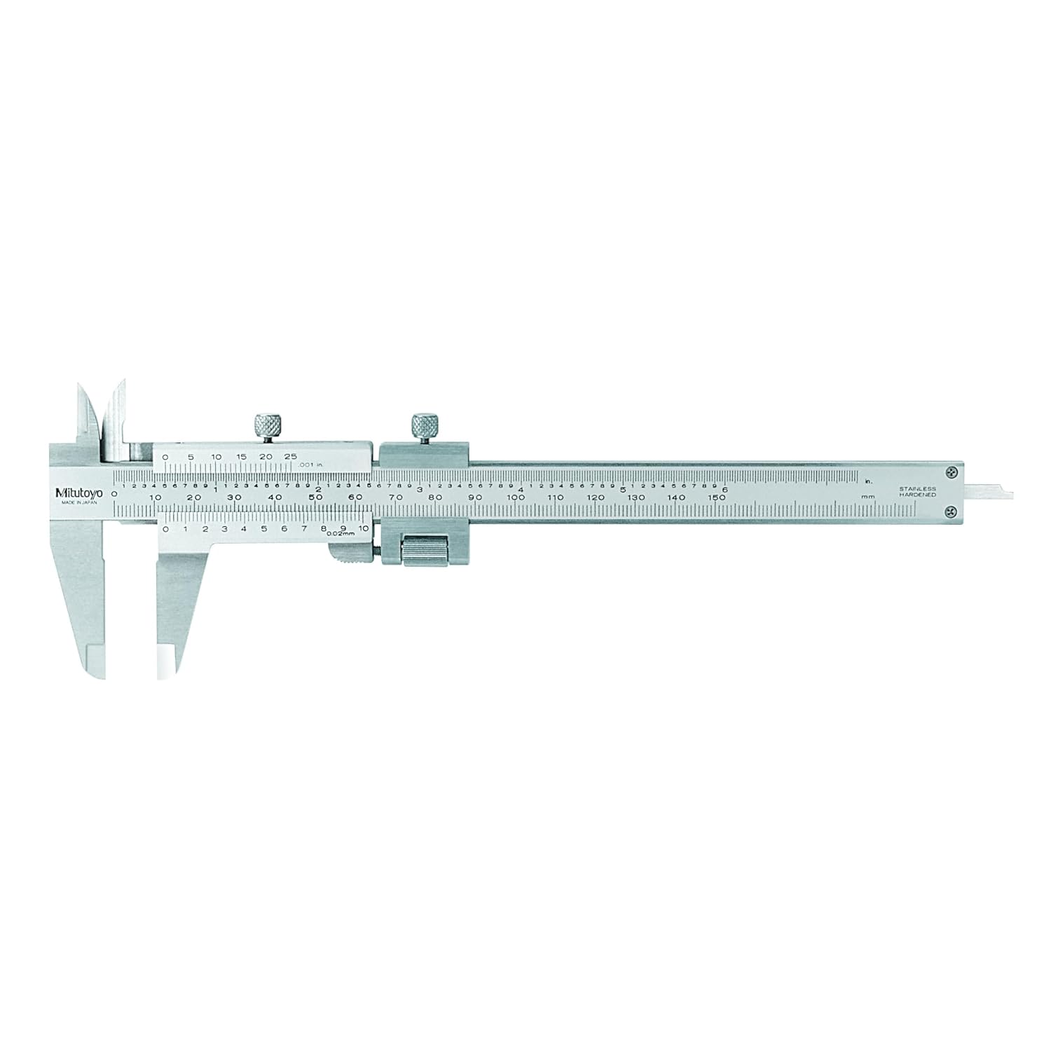 Mitutoyo 532-120 Vernier Caliper, Stainless Steel, Inch/Metric, 0-7" Range, +/-0.0011" Accuracy, 0.001" Resolution