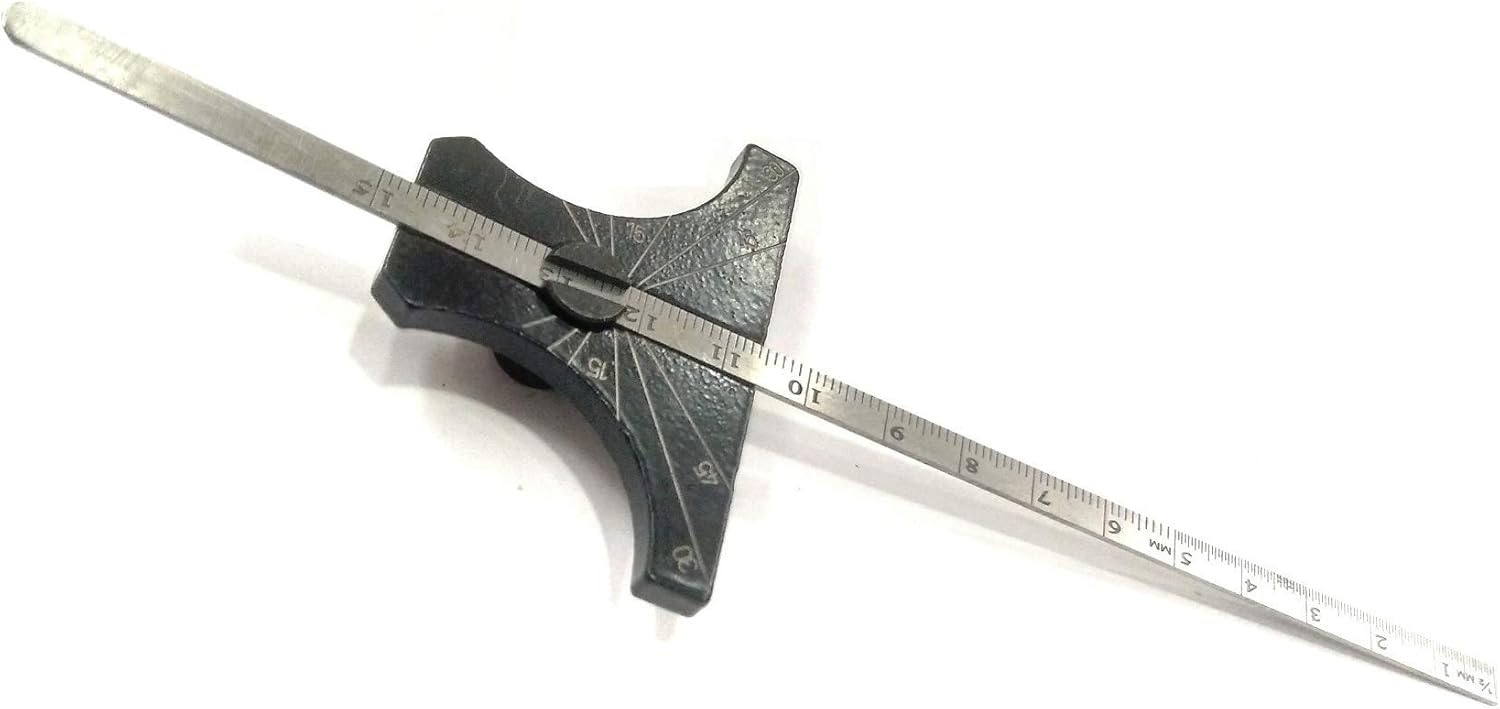 TAURISH Stainless Steel Ruler Engineer's Depth Gauge Metric & Imperial