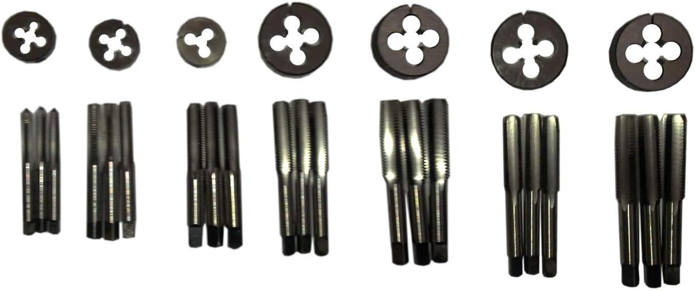 MODEL ENGINEERING TAP DIE SET 7 SIZES HIGH CARBON STEEL 3/16 TO 3/8" x 32 TPI & 40 TPI