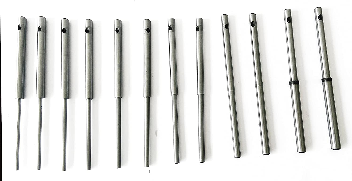 TAURISH 12 Pieces Sioux Valve Seat Grinder Straight Pilots Grinding Stems Hardened (Top 0.385 inches) Sizes From 4mm to 12mm