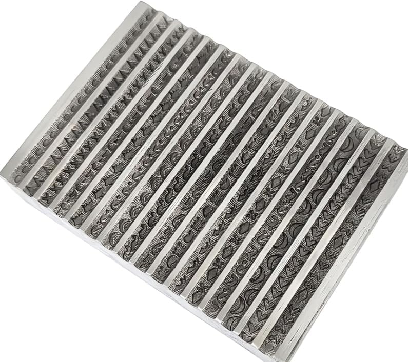 Taurish Wire Impression Die 16 in 1 Pattern - Wire Bangle Die (Design 3), Silver