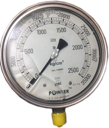 High Pressure Gauge Dual Scale 0-2500 BAR /0-35000 PSI Ideal for Common Rail New