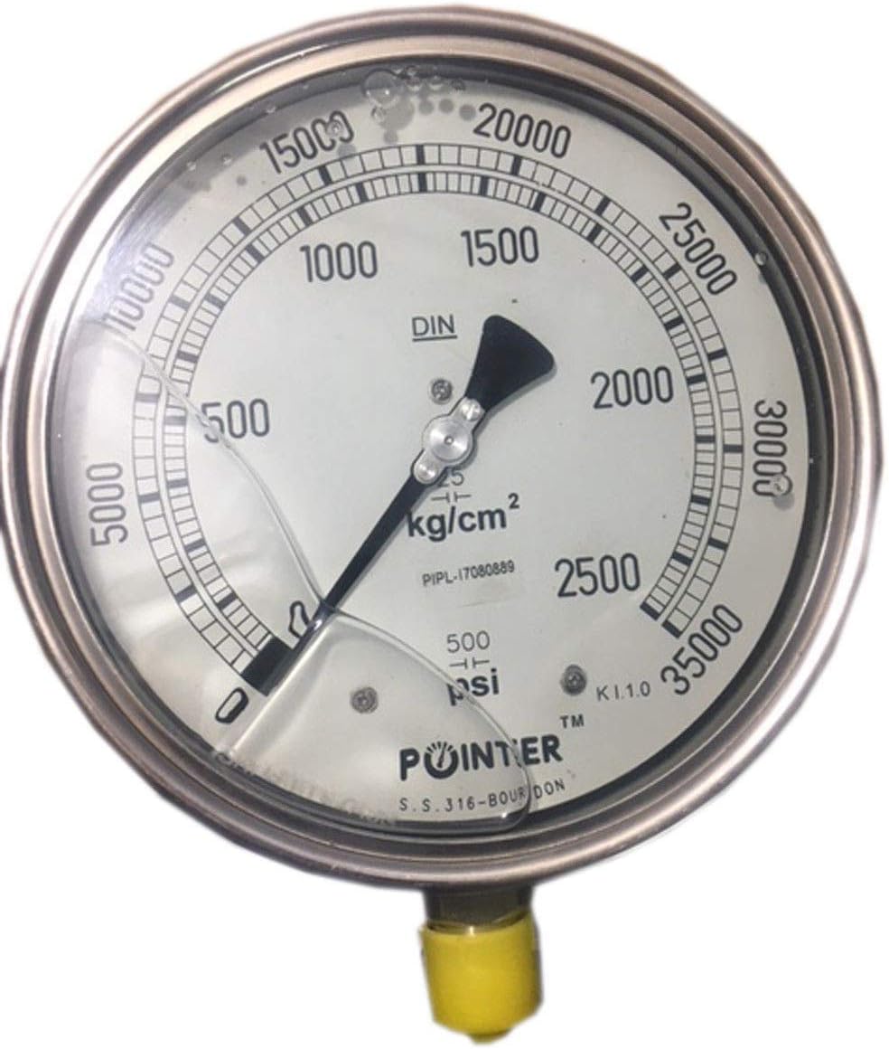 High Pressure Gauge Dual Scale 0-2500 BAR /0-35000 PSI Ideal for Common Rail New