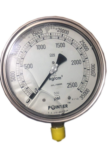 AI High Pressure Gauge Dual Scale 0-2500 BAR / 0-35000 PSI Ideal for Common Rail Diesel Testing