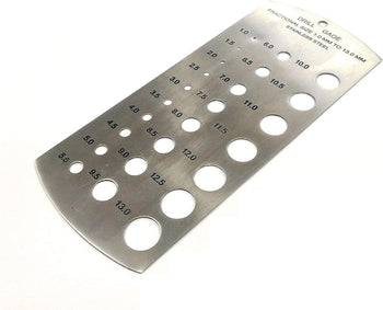TAURISH Drill Gauge Metric Standard-Made in Stainless Steel Range 1-13 mm