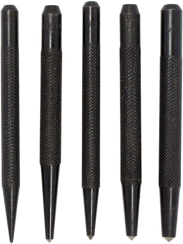 TAURISH Center Punch Set of 5 pcs Size diameters: 1/16", 1/8", 5/32", 3/16", 1/4"