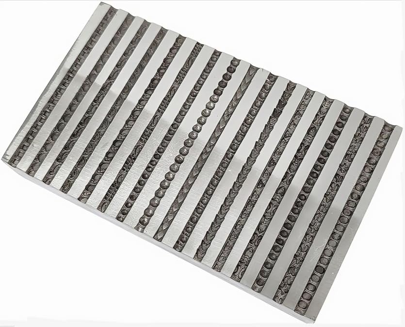 Taurish Wire Impression Die 16 in 1 Pattern - Wire Bangle Die (Design 4), Silver