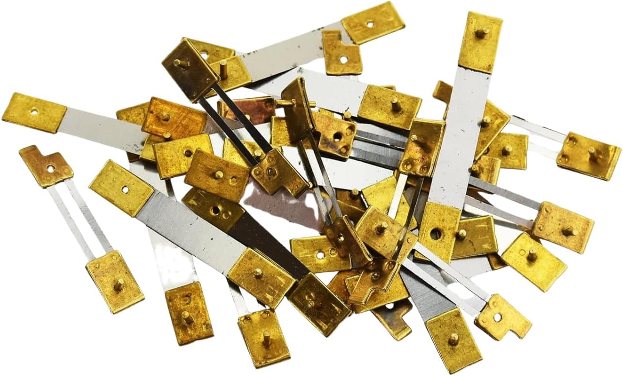 10 Units French Clock Pendulum Suspension Springs - Brass Blocked Antique Clock Repair Parts for Mantel Wall Clocks