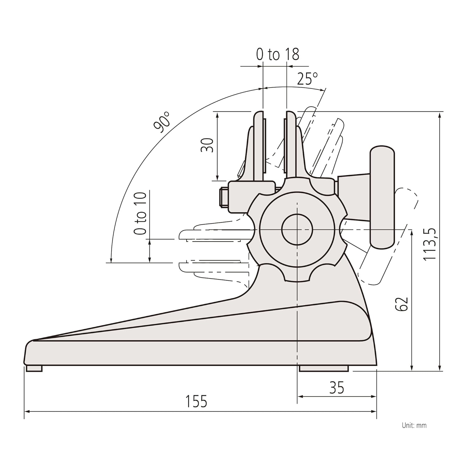 Mitutoyo 156-101-10 Micrometer Stand For Micrometers Up To 4"