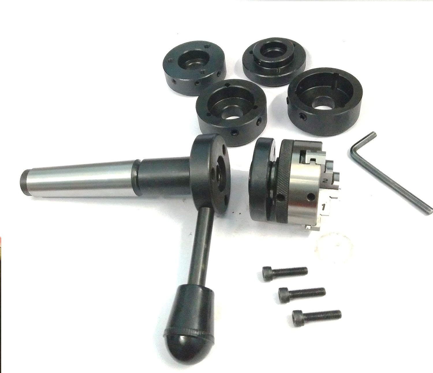 TAURISH Lathe Tailstock Die Holder 2MT Shank- Tapping Threading Reaming Drilling + 50 mm Chuck Self Centering