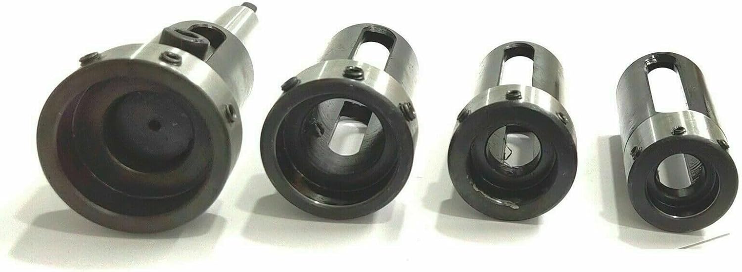 TAURISH Floating Tailstock Die Holder Set MT-2 Threading & Tapping for Lathe – Includes 65mm Chuck, M14 x 1 Thread, Hardened Shank, and Precision Ground 2MT Morse Taper