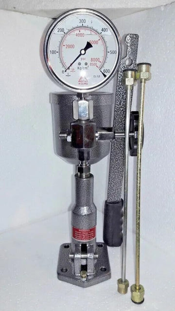 TAURISH Diesel Injector Nozzle Tester Stainless Steel Gauge 600 Kg/8500 PSI & 420 Kg/6000 PSI – Heavy Duty Pressure Gauge, Bosch Design, Leakage & Spray Pattern Test Equipment