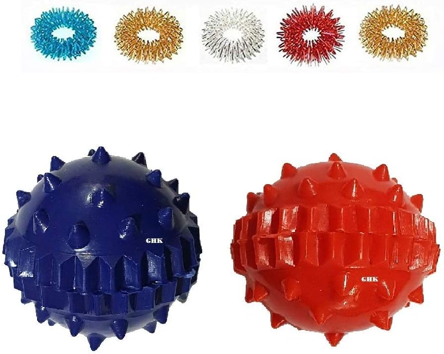 Accupressure Sujok Ball Energy Plastic (2pc) Sujok Ring (5pc) Multicolour