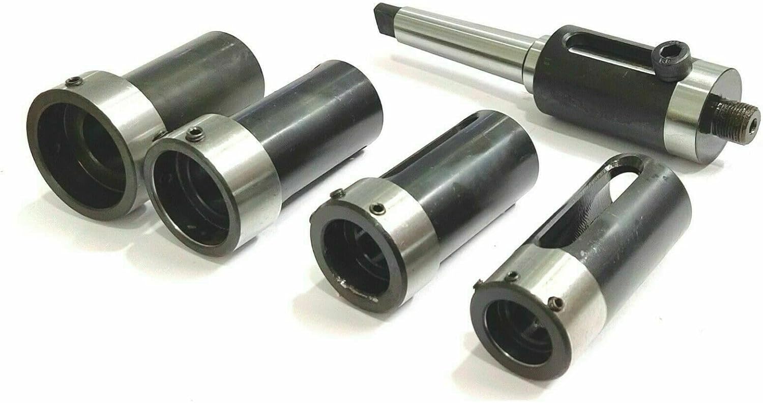 TAURISH Floating Tailstock Die Holder Set MT-2 Threading & Tapping for Lathe – Includes 65mm Chuck, M14 x 1 Thread, Hardened Shank, and Precision Ground 2MT Morse Taper