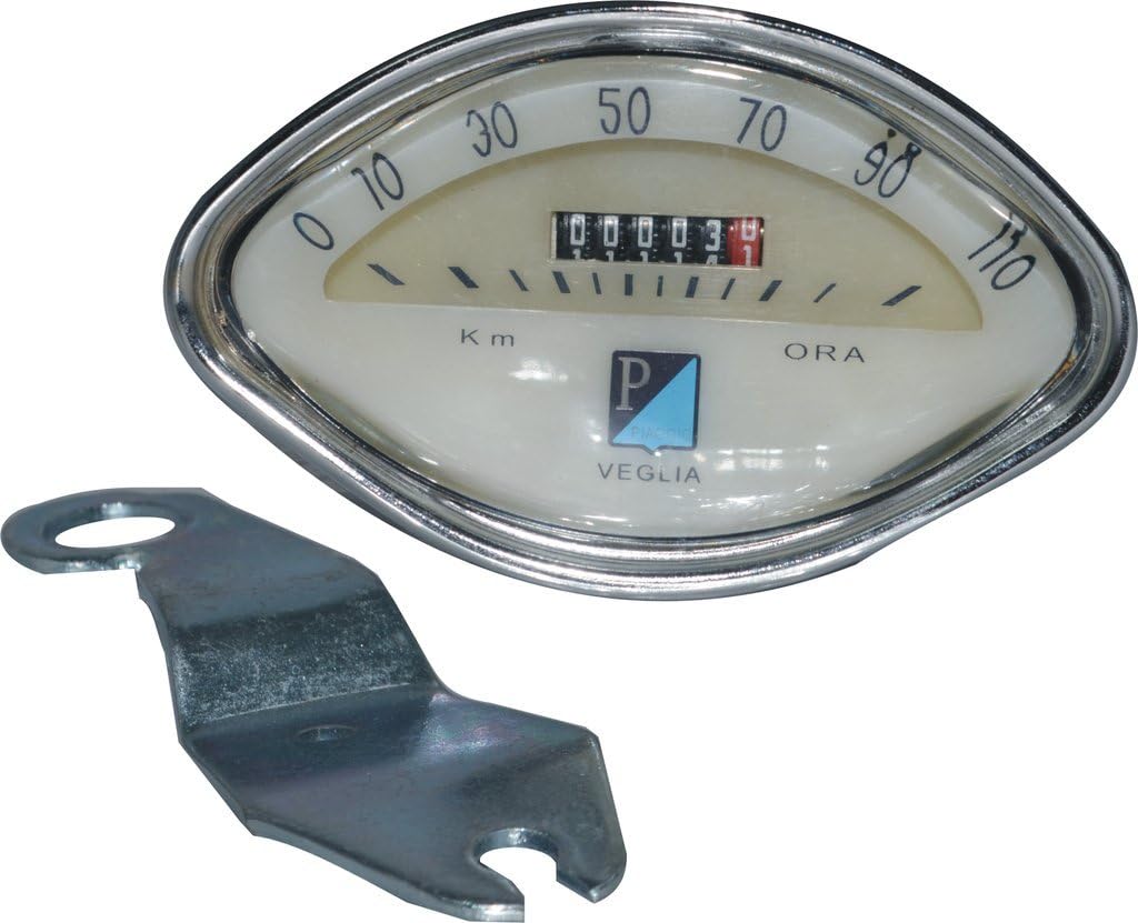 RS Vintage Parts RSV-B017BEMBEU-01390 Motorcycle Parts A68 Vespa White Face Speedometer 0-110 Kph For VBB/Ss/Gs/Sprint Speedo