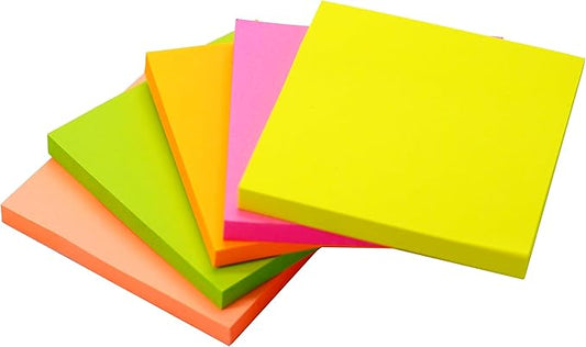 Sticky Note Pack of 5 Colors 3x3 Inch Self-Adhesive Notes 400 Sheets for Home Office School Organization and Planning