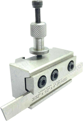 TAURISH Parting Holder T37 Quick Change Toolpost Holder for Super 7 & ML7 Myfords – Includes HSS Parting Tool Bit 3/32