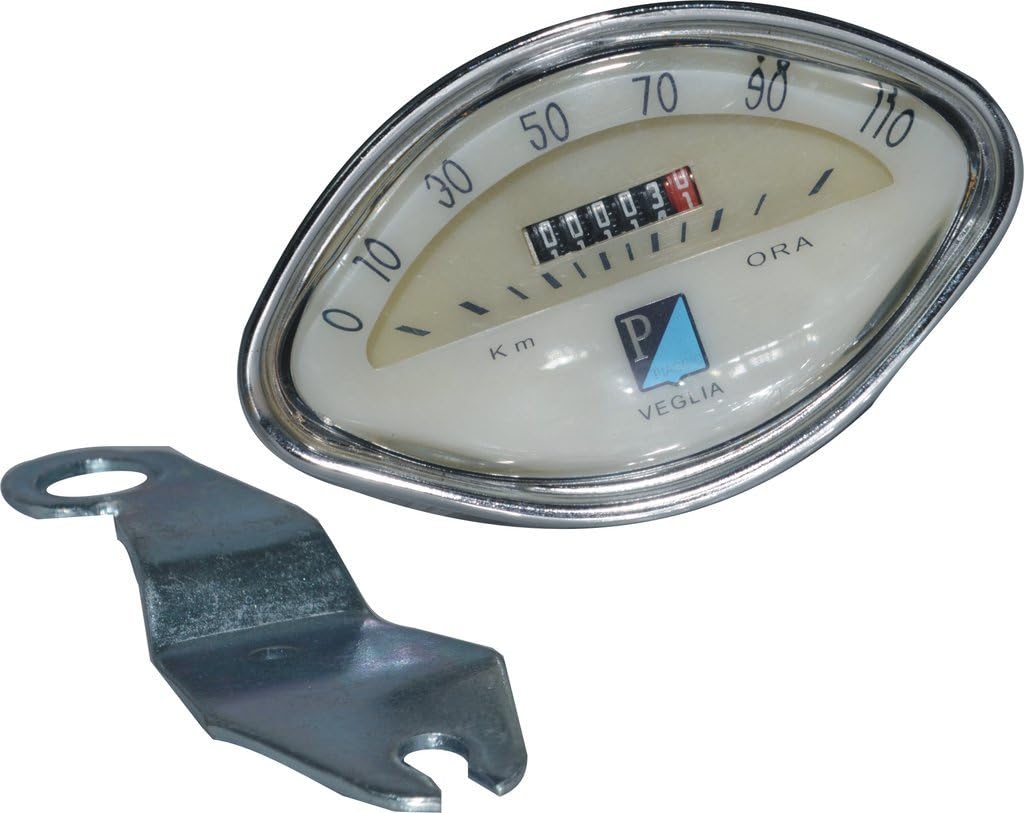 RS Vintage Parts RSV-B017BEMBEU-01390 Motorcycle Parts A68 Vespa White Face Speedometer 0-110 Kph For VBB/Ss/Gs/Sprint Speedo