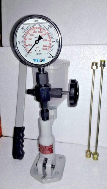 Diesel Injector Nozzle Pop Tester,600 KG /8500 PSI Heavy Duty,SS Body Dual Gauge