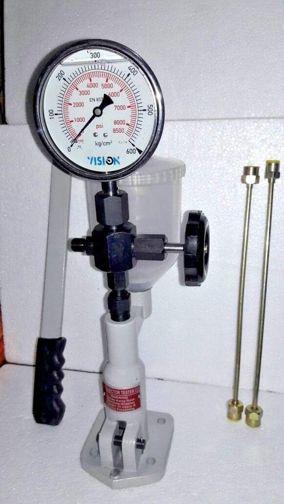 Diesel Injector Nozzle Pop Tester,600 KG /8500 PSI Heavy Duty,SS Body Dual Gauge