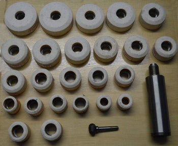 SIOUX WHITE 24 PCS - 25MM TO 64MM VALVE SEAT GRINDER STONE SET + STONE HOLDER