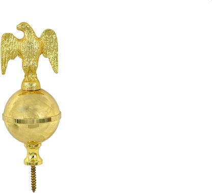 Brass Eagle Ball Clock Finial for Grandfather Longcase & Bracket Clocks, Decorative Clock Accessory