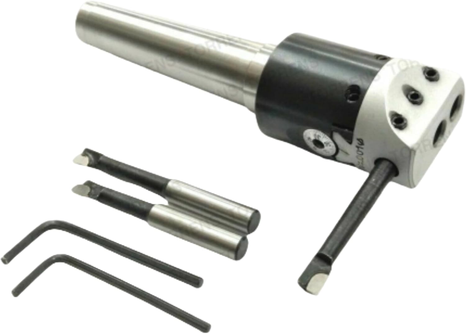 TAURISH Boring Head 1-1/2" with MT1 Shank 1/4" Drawbar Including 3 Boring Bars and L Keys for Precision Machining