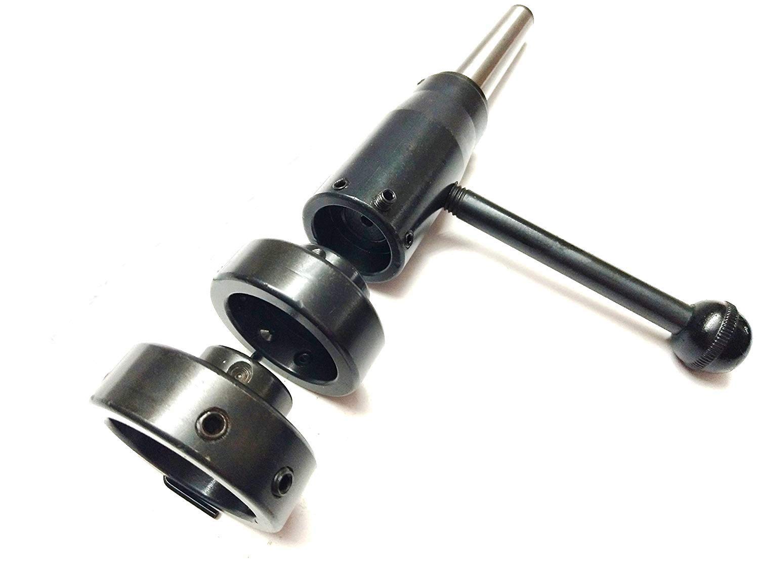 Factory Lathe Tailstock Floating Die Holder Set MT-2 - Multiple Die Holder for Threading in INCHES Round Dies