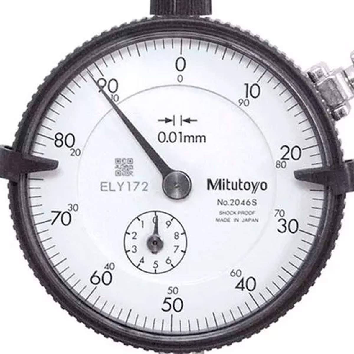 Mitutoyo 2046S, 0.01mm X 10mm Dial Indicator, 0-100, Lug Back, Series 2, 8mm Stem