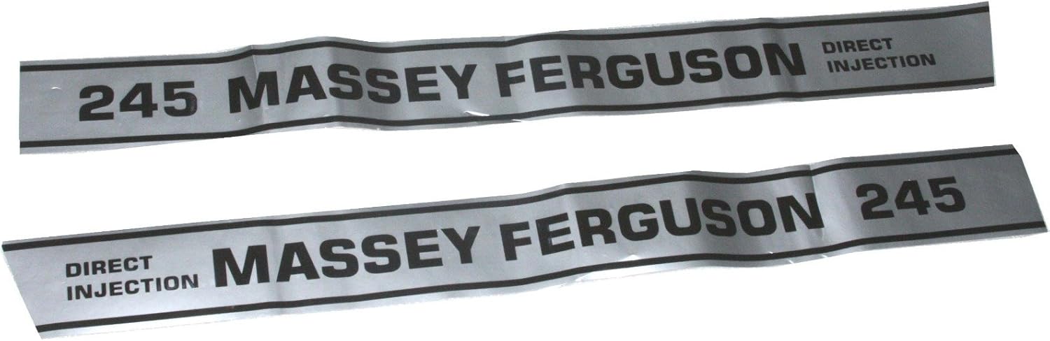 RS Vintage Parts RSV-B00ZFS9T36-00388 Massey Ferguson 245 Tractor Bonnet Side Decal Emblem Sticker Set