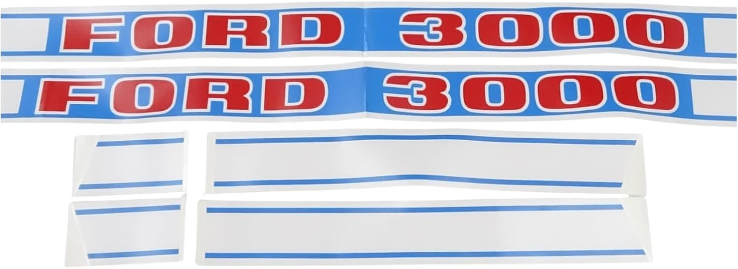 Hood Bonnet Sticker Set Kit Fit for Ford New Holland 3000 Tractor - Decal Graphic Restoration Set