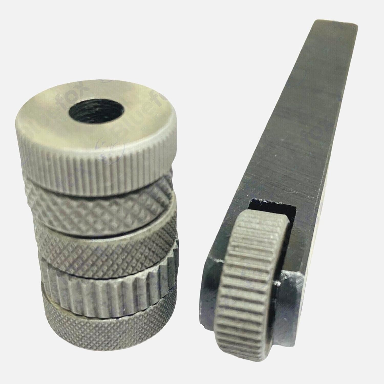 TAURISH Single Wheel Knurling Tool Holder with 6 HSS Knurls Shank1/2 x 1/2 x 4" for Mini Lathes