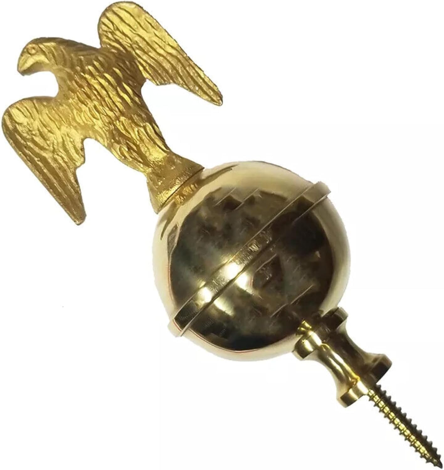 Brass Eagle Ball Clock Finial for Grandfather Longcase & Bracket Clocks, Decorative Clock Accessory