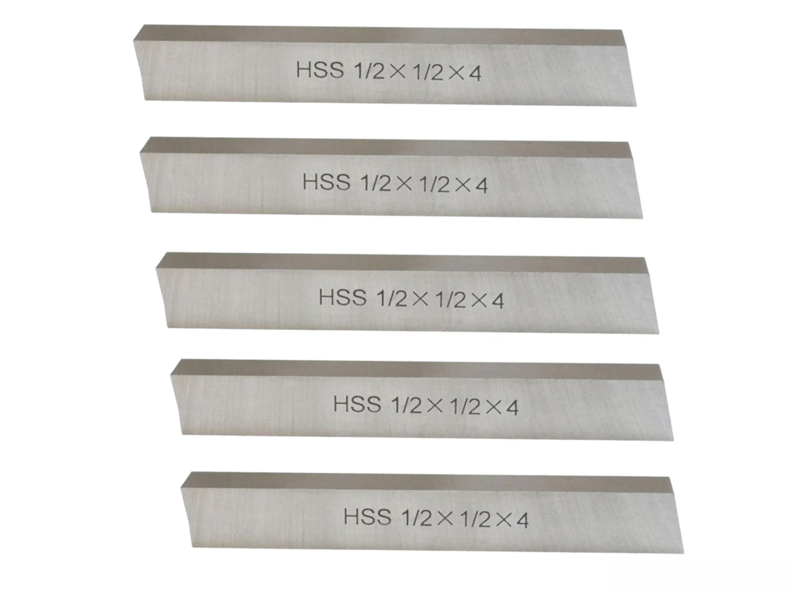 TAURISH 5 Pieces Set 1/2" x 1/2" x 4" HSS (M35) Square Tool Bit with 5 Percent Cobalt for Lathe Milling Machine Fly Cutter