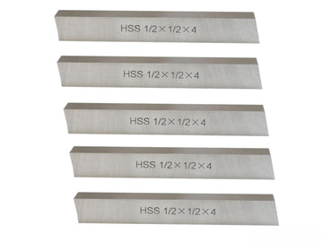TAURISH 5 Pieces Set 1/2" x 1/2" x 4" HSS (M35) Square Tool Bit with 5 Percent Cobalt for Lathe Milling Machine Fly Cutter